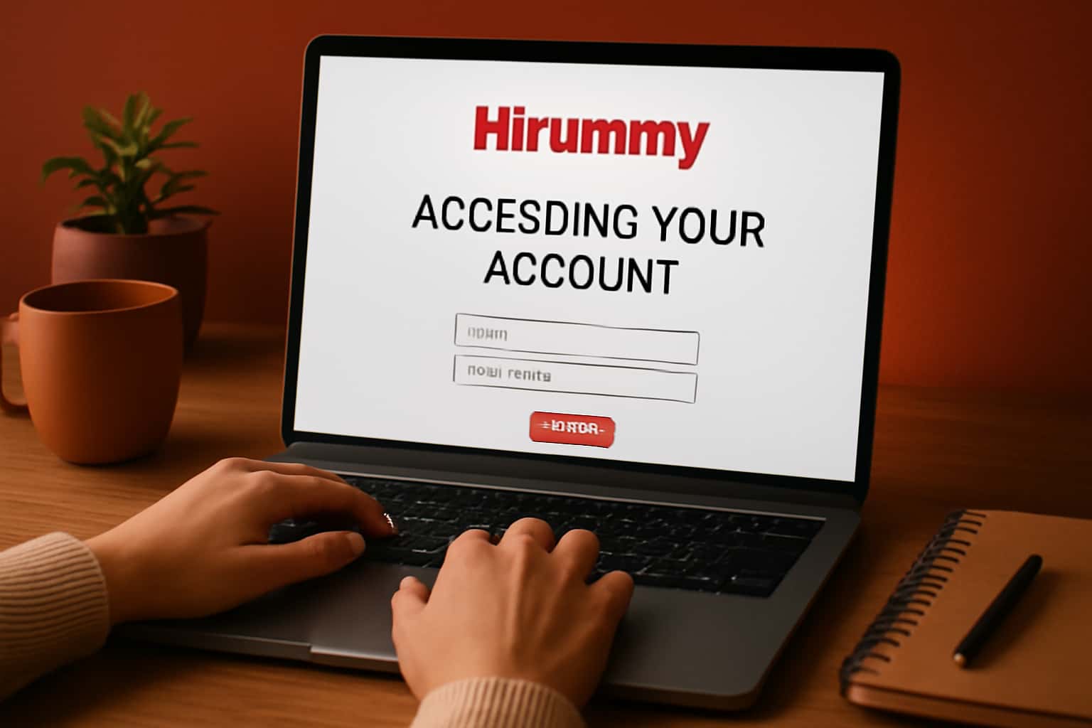 An illustrative scene showcasing the process of accessing a Hirummy account with a clean interface.