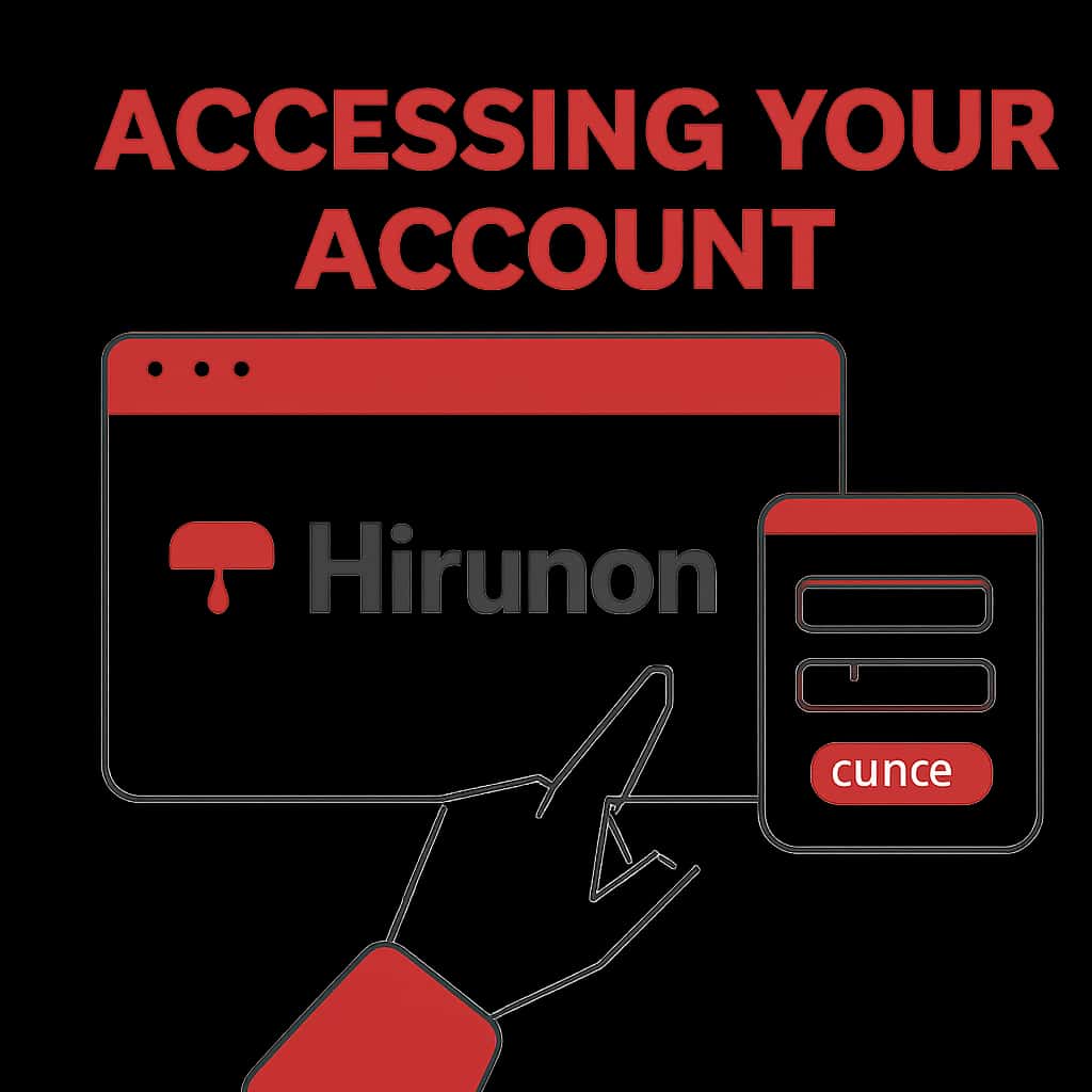 Diagram illustrating the steps to access a Hirummy account.
