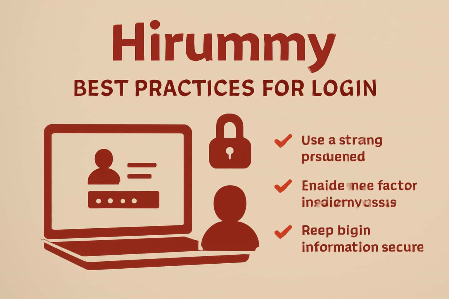 An informational scene depicting best practices for Hirummy login.