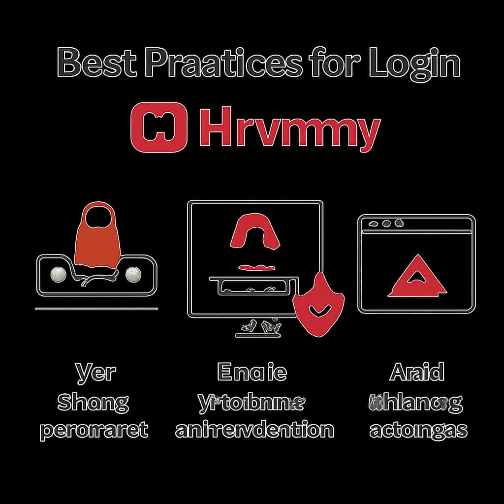 An educational diagram on best practices for logging into Hirummy.