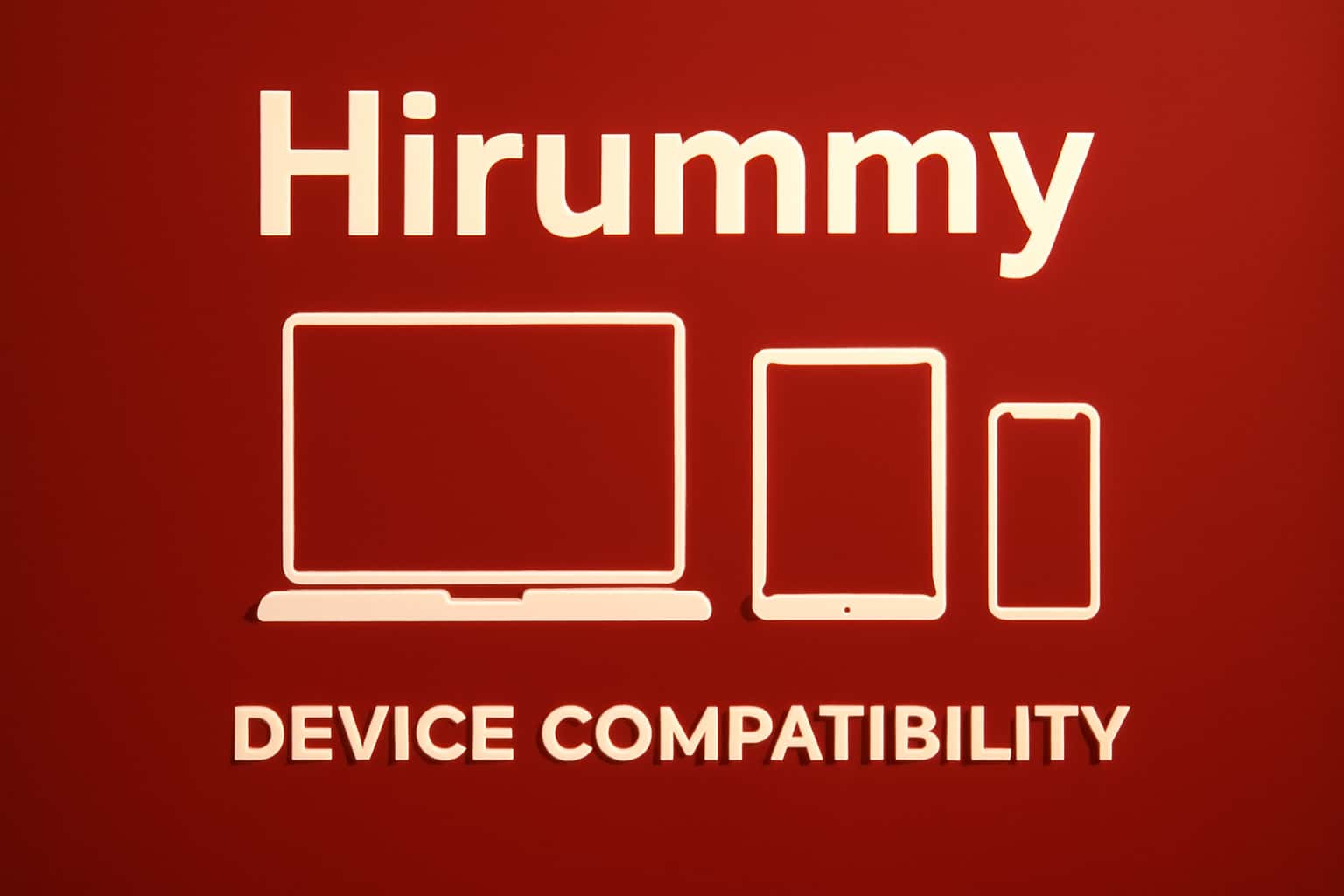 A visual representation of device compatibility for the Hirummy app, showcasing various devices.