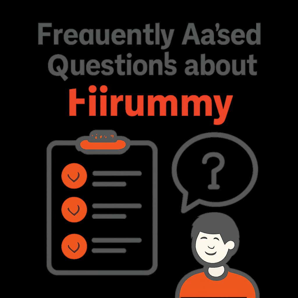 Illustration depicting the key points of Frequently Asked Questions about Hirummy.
