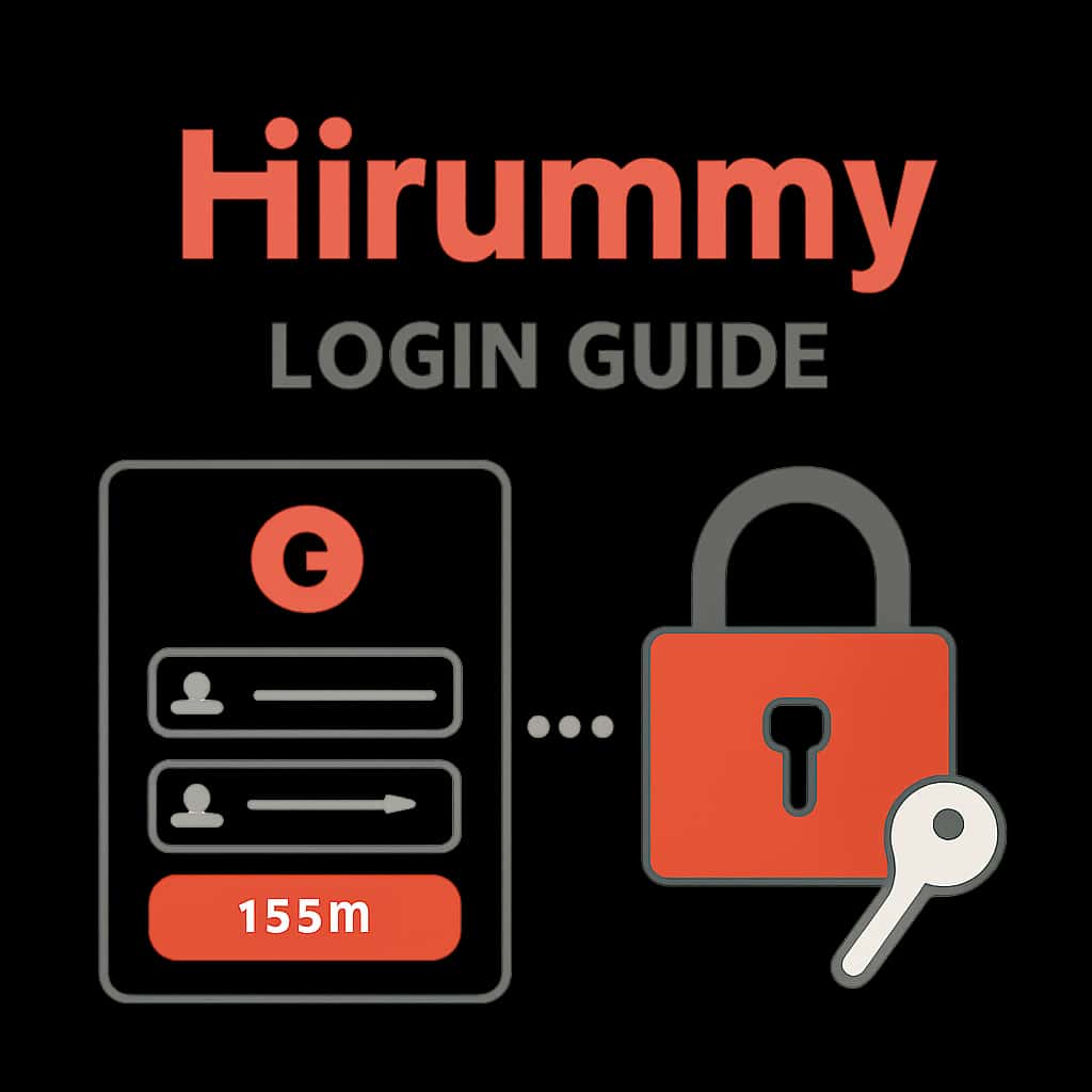 An illustration detailing the login steps for Hirummy.