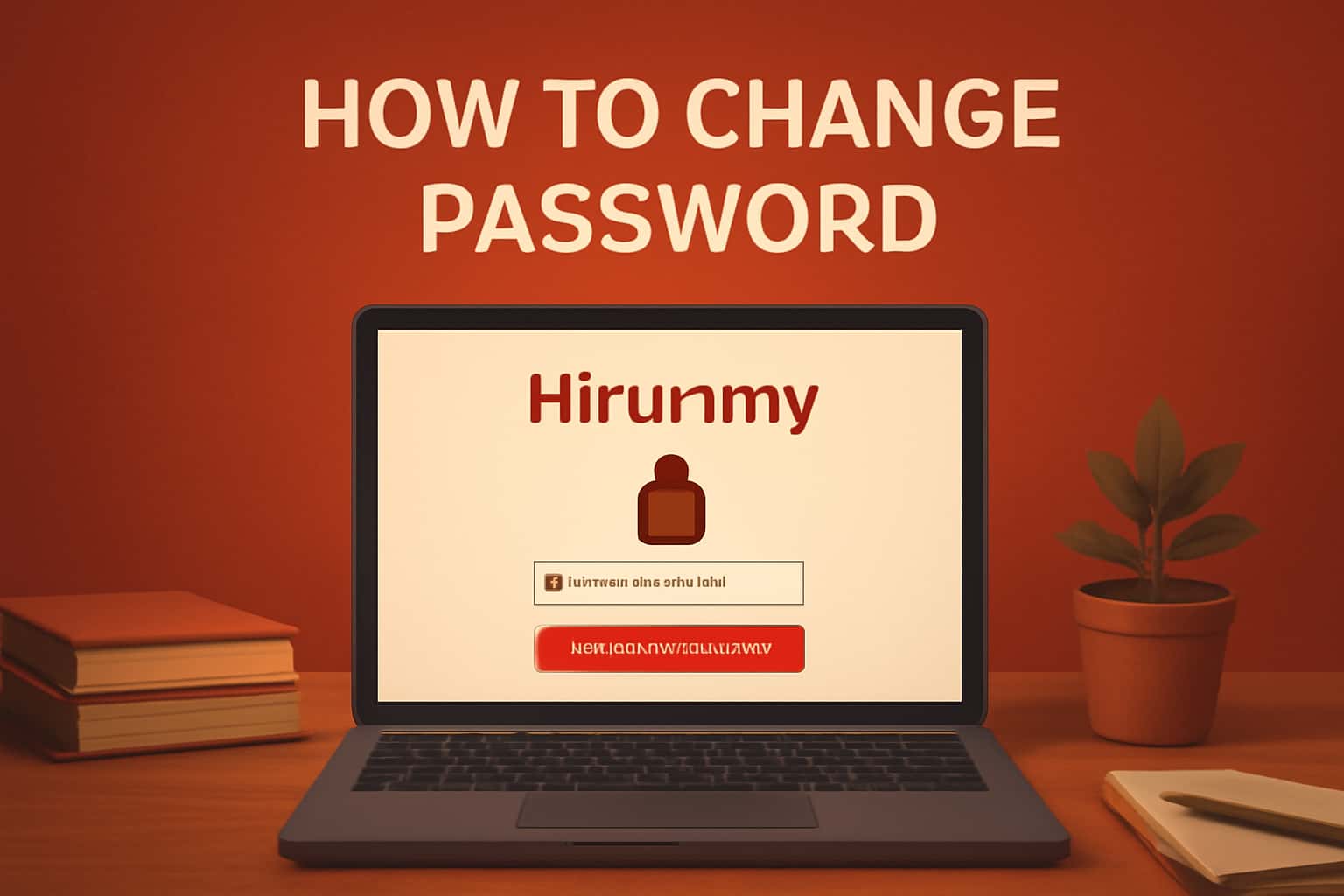 Image illustrating the process of changing the Hirummy password.