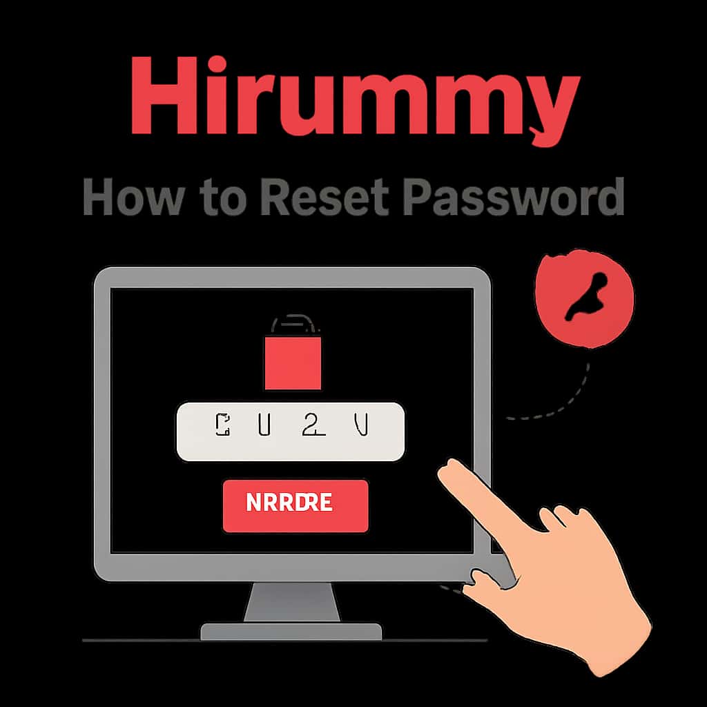 Diagram illustrating steps for resetting Hirummy password.