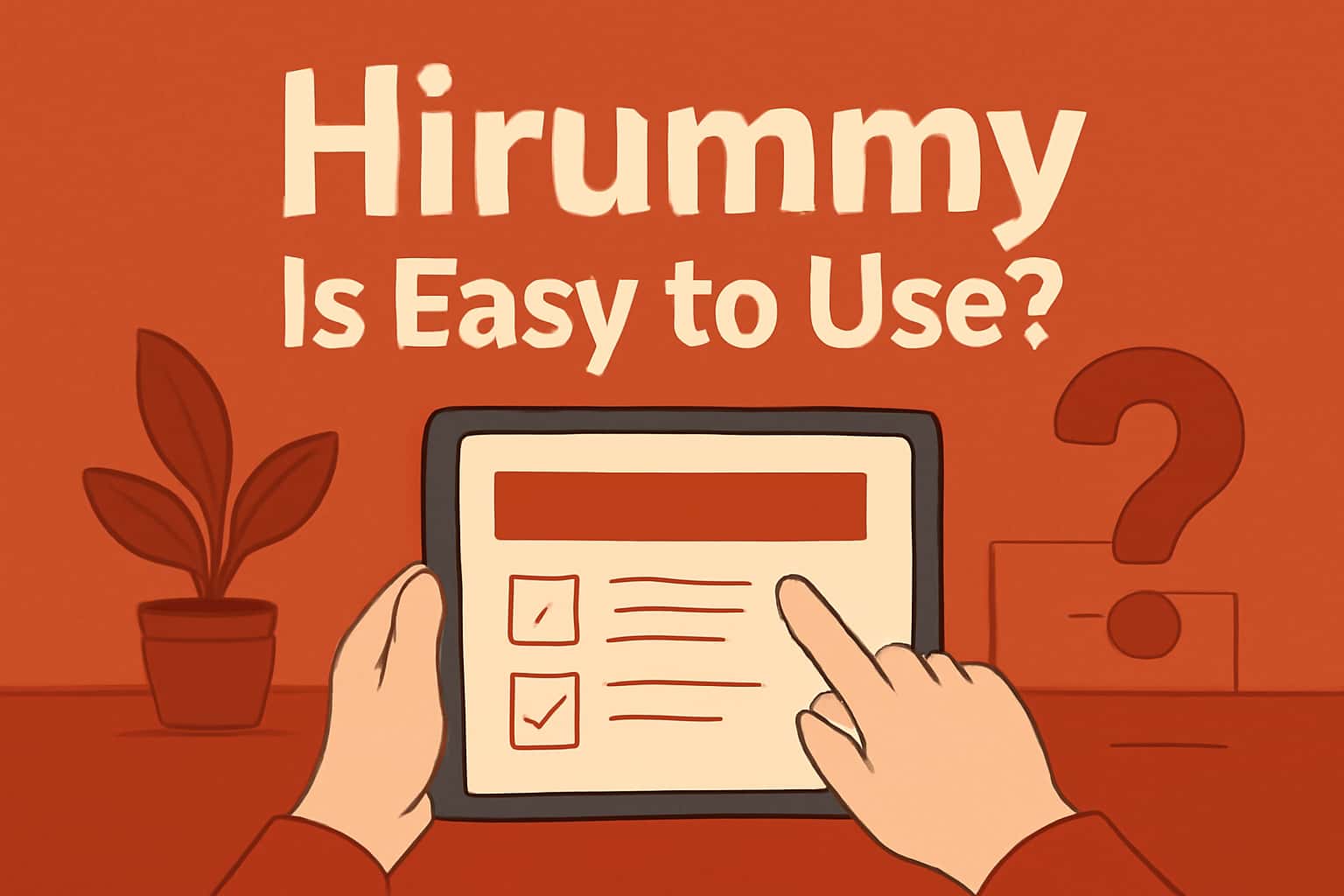 An informational scene showcasing the Hirummy platform interface.