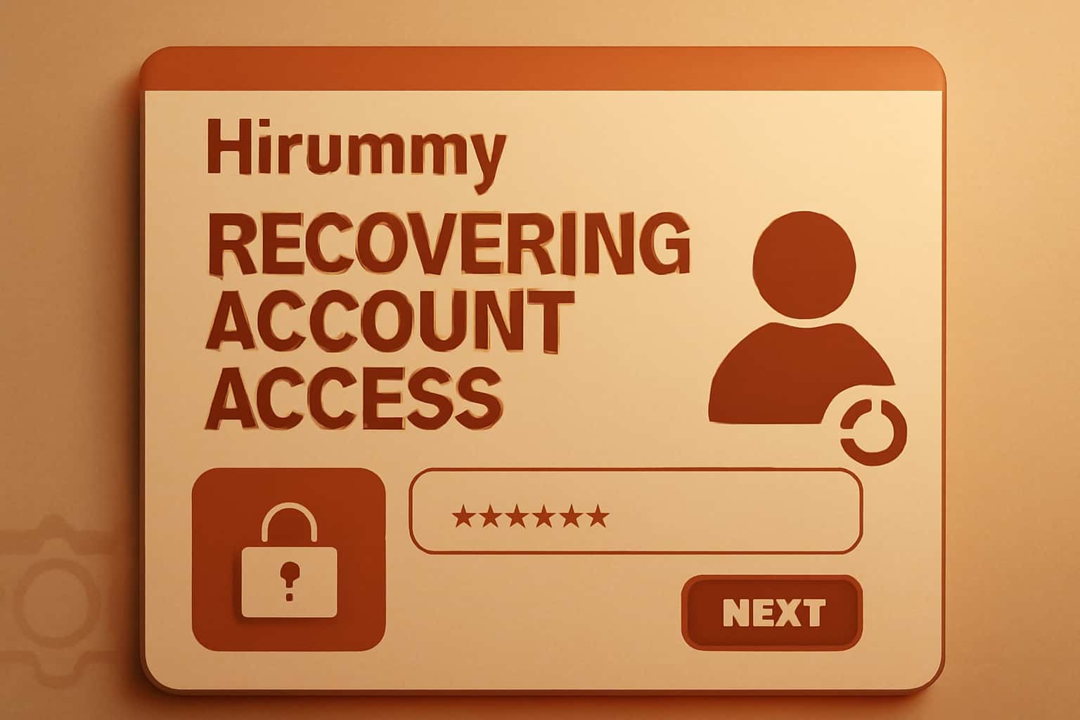 Informational graphic about recovering access to a Hirummy account.