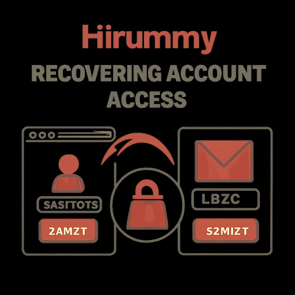 Illustration demonstrating the recovery process for Hirummy account access.
