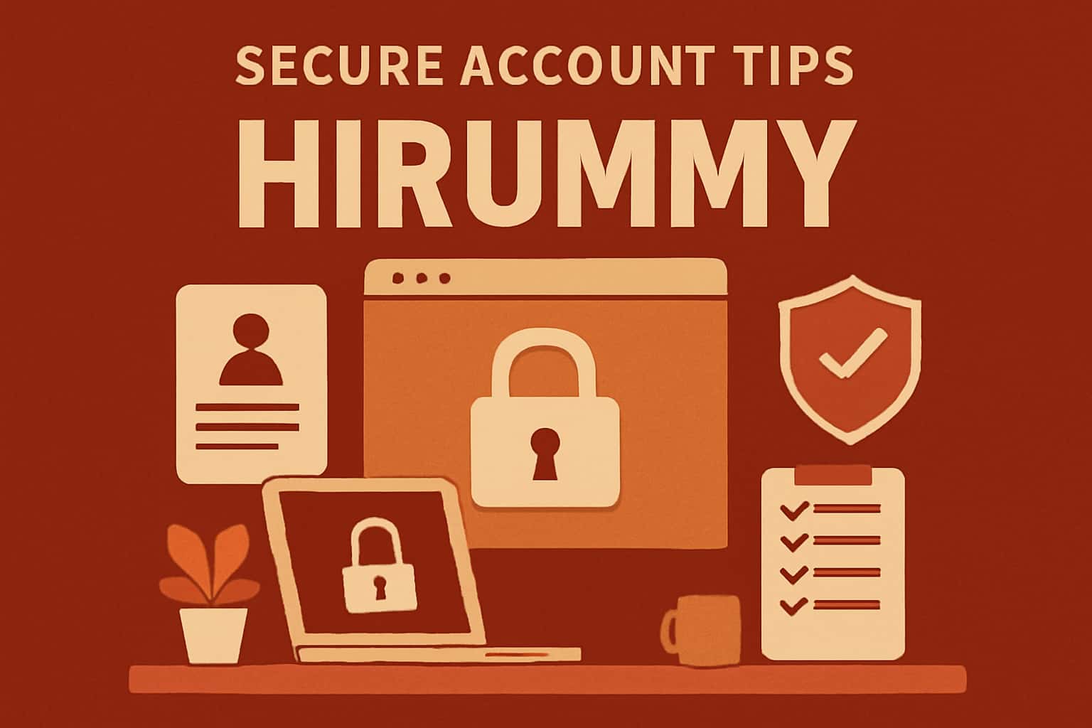 An informative graphic depicting security measures for Hirummy accounts.