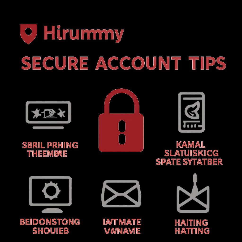 Diagram illustrating secure practices for Hirummy accounts.