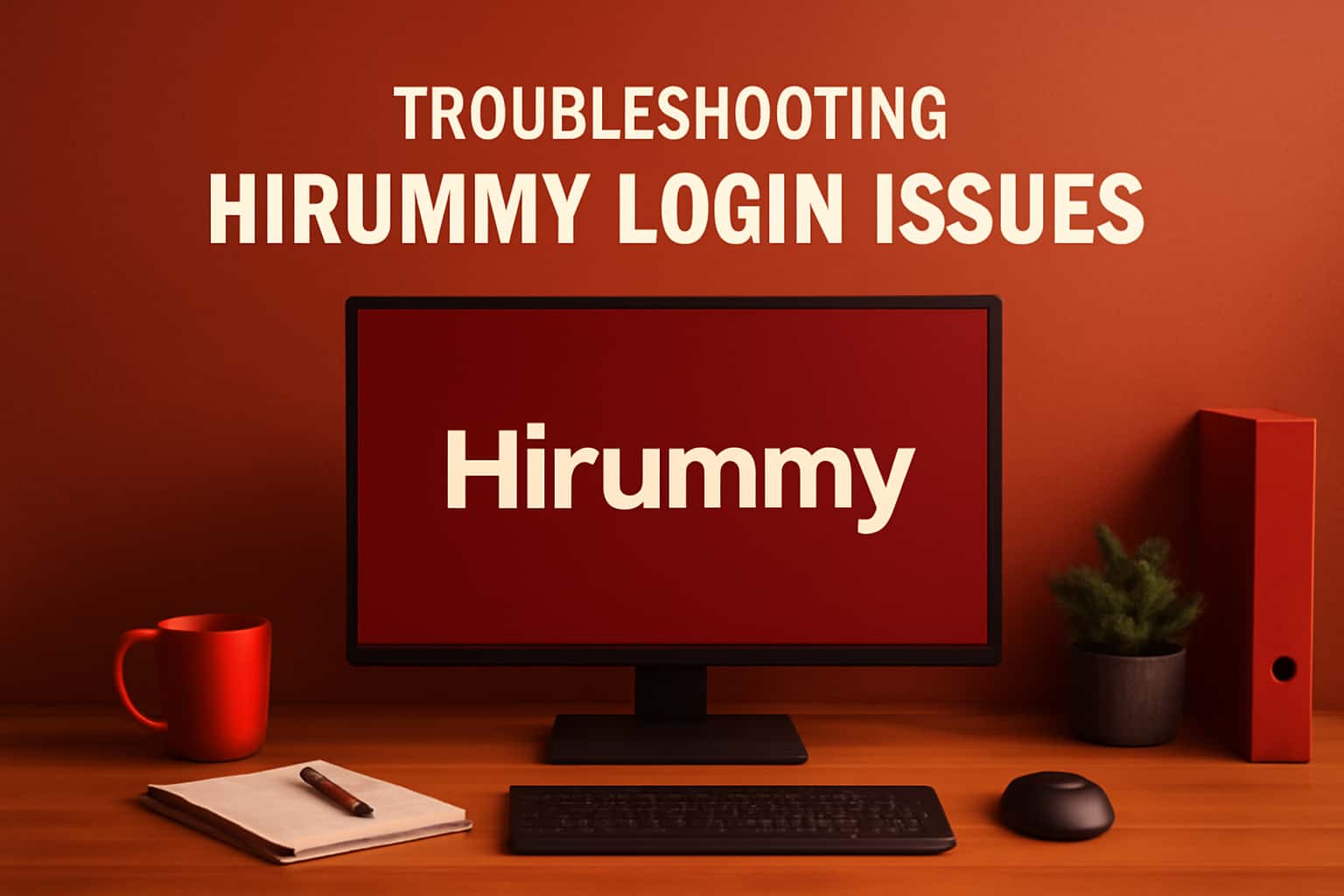 An informative visual representation of troubleshooting login issues for the Hirummy application.